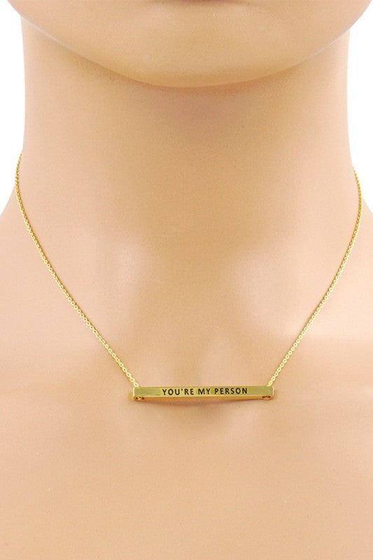 Gold-Dipped Brass Message Necklace