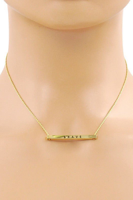 Gold-Dipped Brass Message Necklace