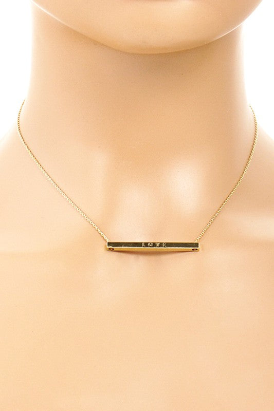 Gold-Dipped Brass Message Necklace