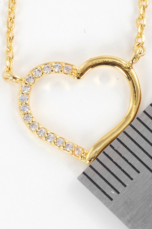 CZ Gold-Dipped Heart Necklace