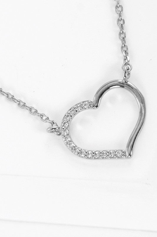 CZ Gold-Dipped Heart Necklace