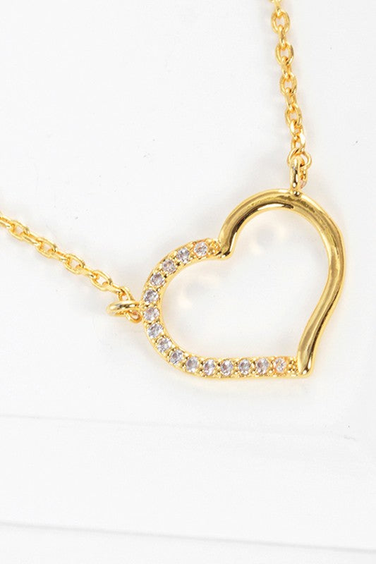 CZ Gold-Dipped Heart Necklace