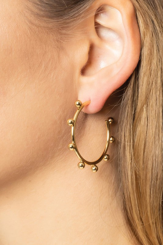 14K Gold-Dipped Studded Post Earring