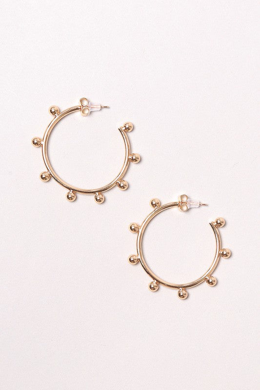 14K Gold-Dipped Studded Post Earring