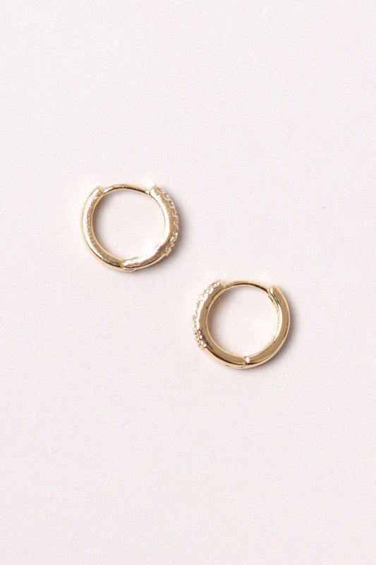 14K Gold-Dipped Studded Hoop Earring