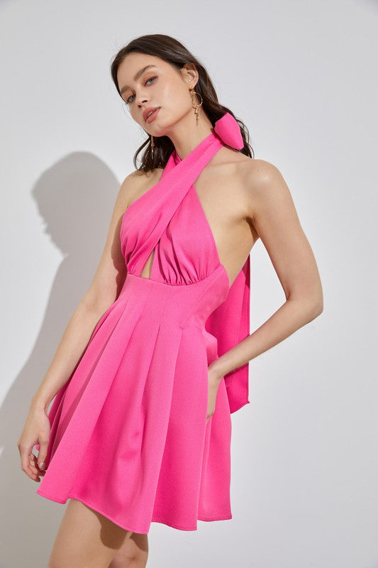 BACKLESS FLOUNCE DRESS