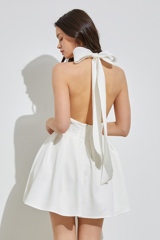 BACKLESS FLOUNCE DRESS