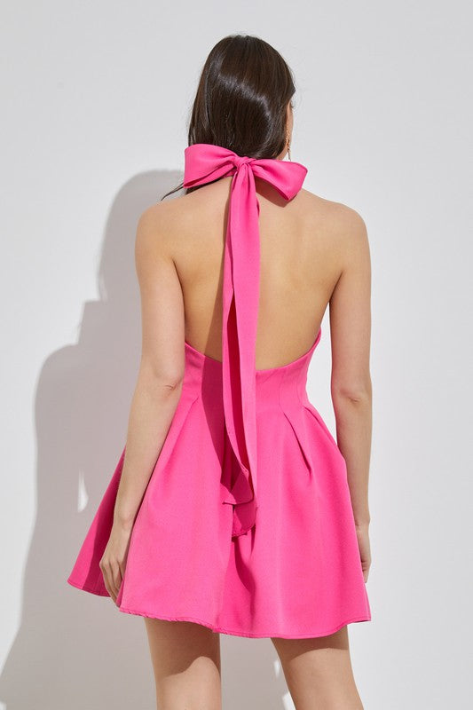 BACKLESS FLOUNCE DRESS