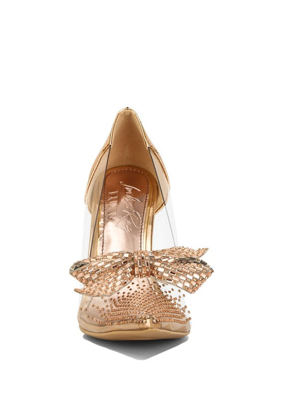 Erika Metallic Embellished Clear Pumps