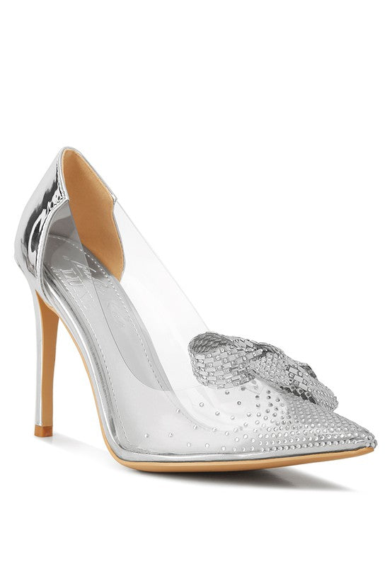 Erika Metallic Embellished Clear Pumps