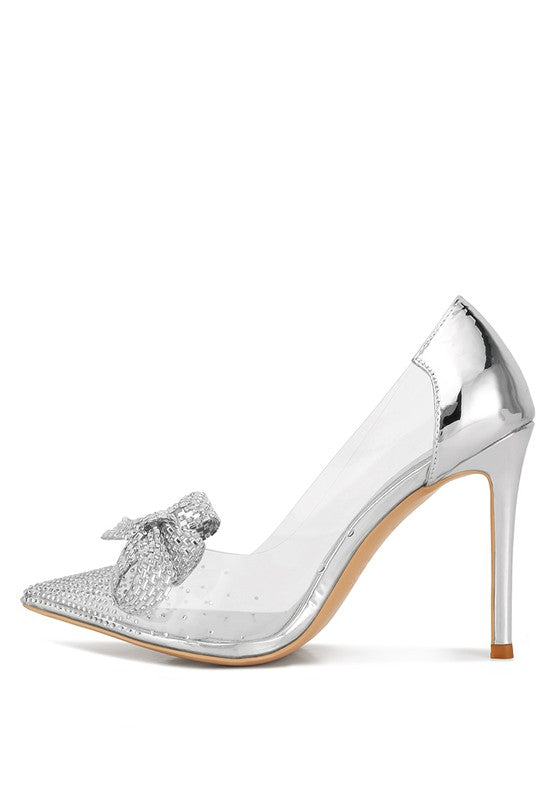 Erika Metallic Embellished Clear Pumps