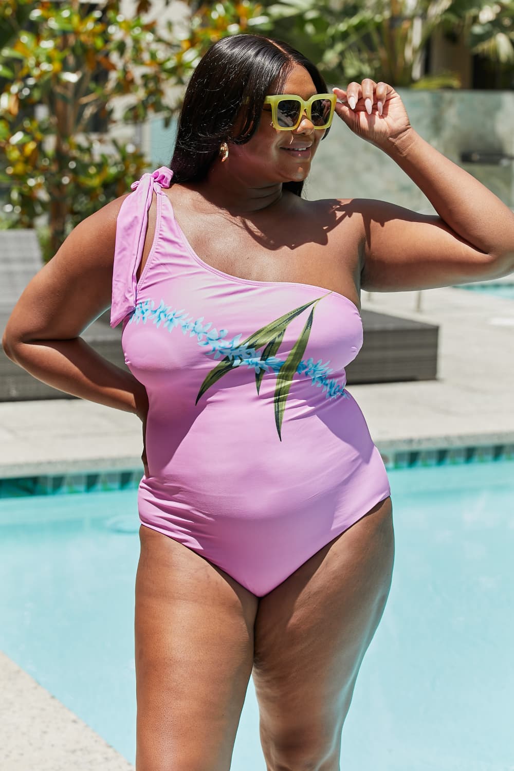 Pink Vacay Mode One Shoulder Swimsuit