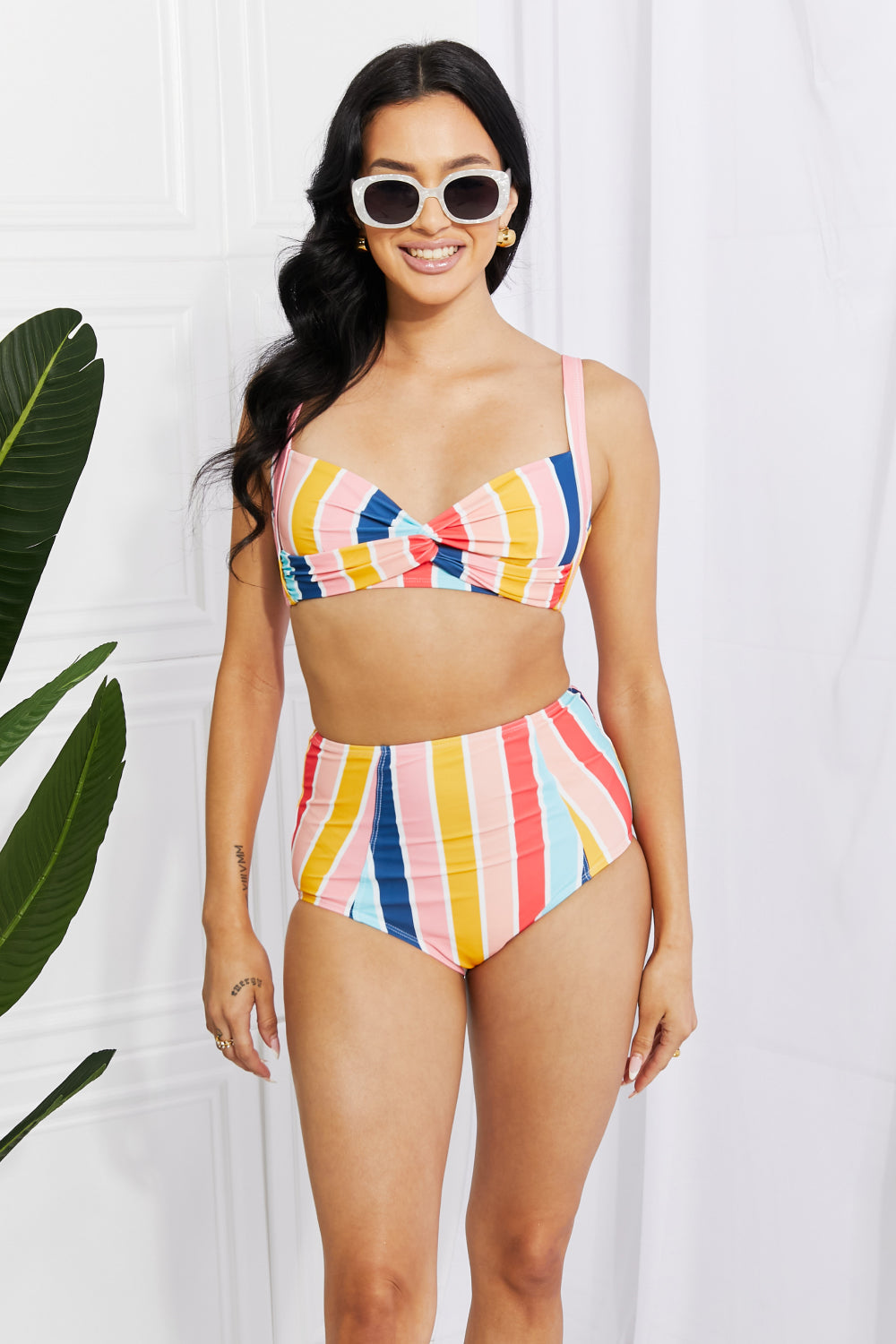 Stripe Take A Dip Twist High-Rise Bikini