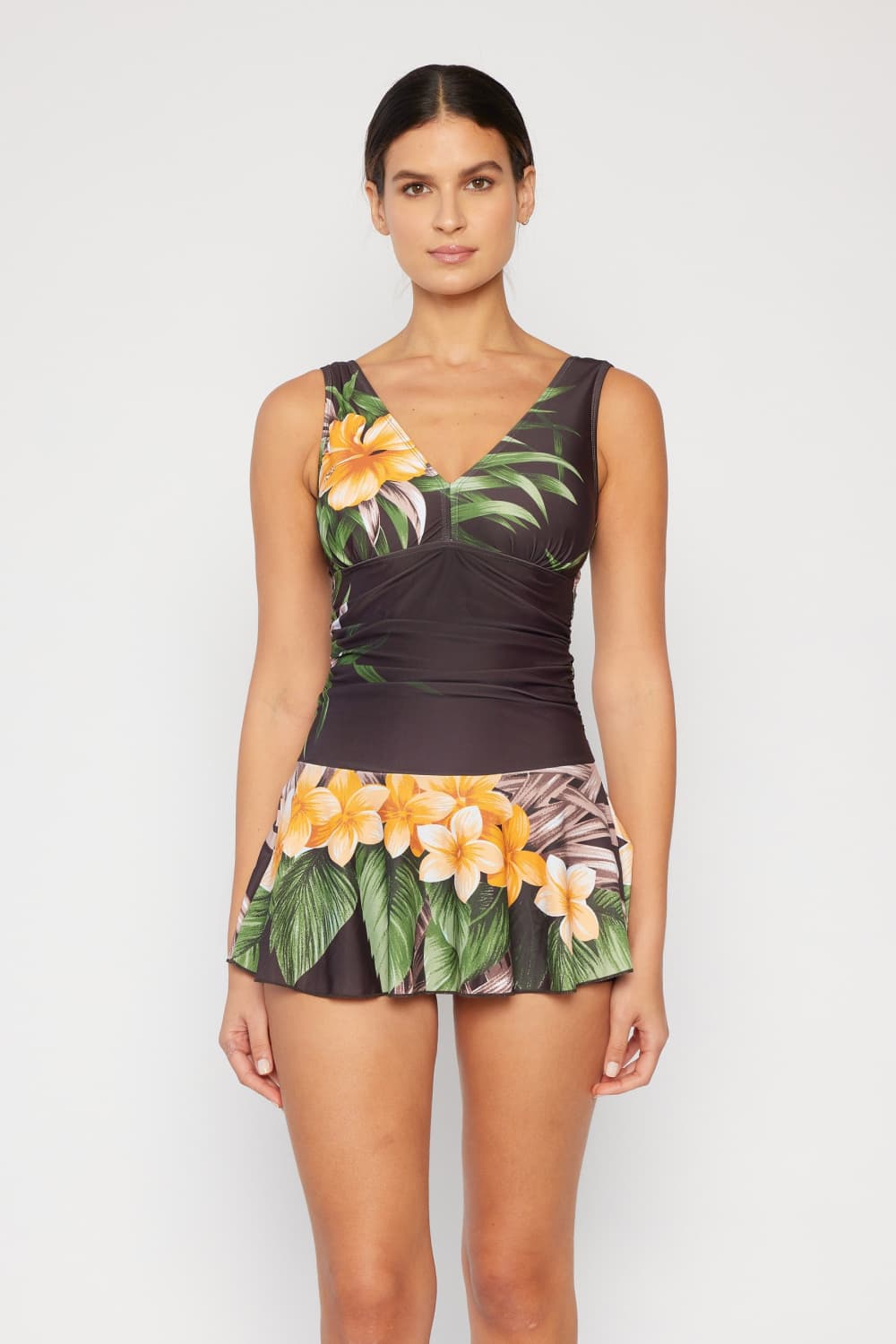 Aloha Brown Clear Waters Swim Dress