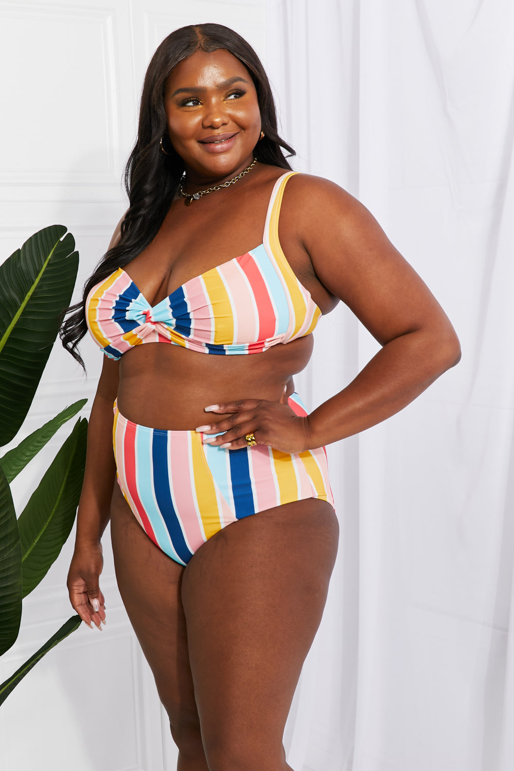 Stripe Take A Dip Twist High-Rise Bikini