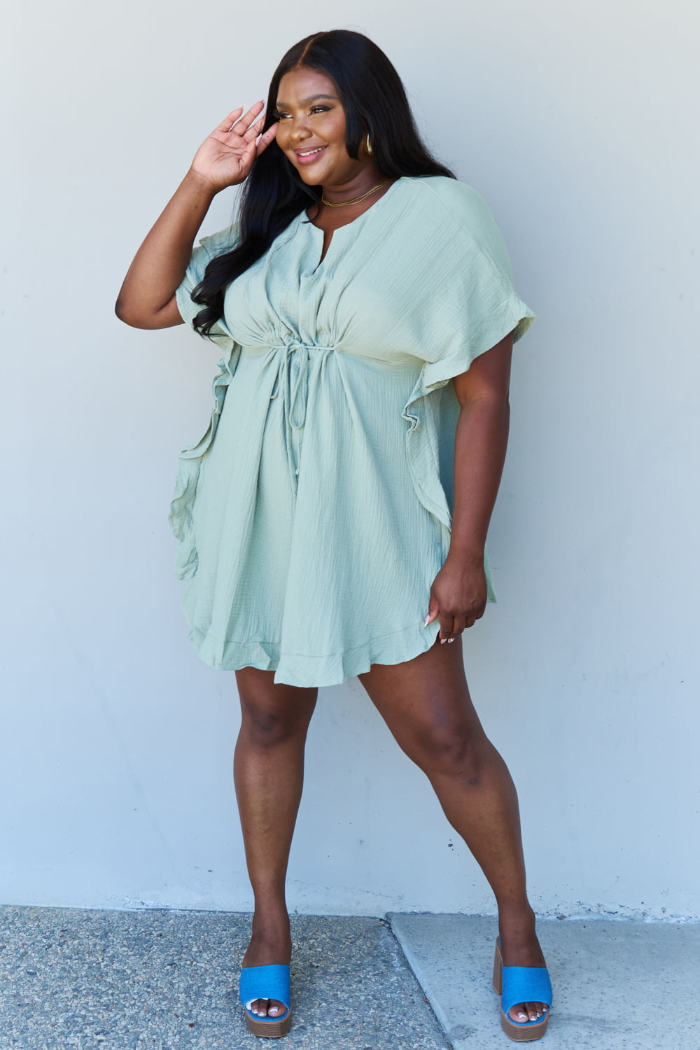 Full Size Ruffle Hem Dress