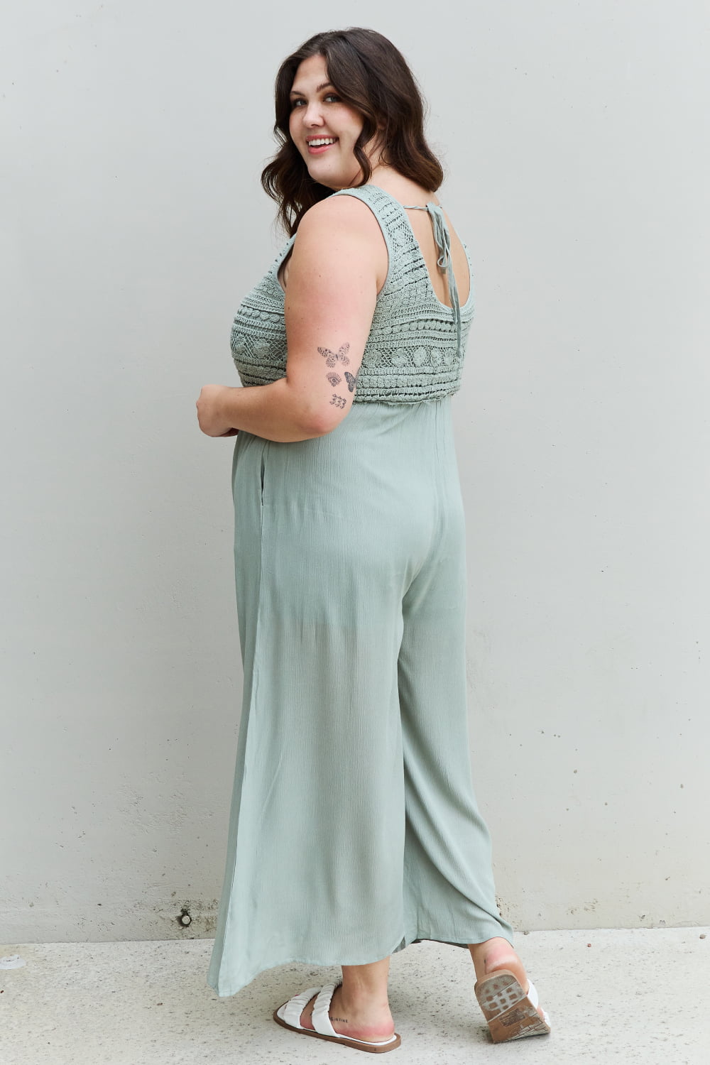 Full Size Back Tie Jumpsuit