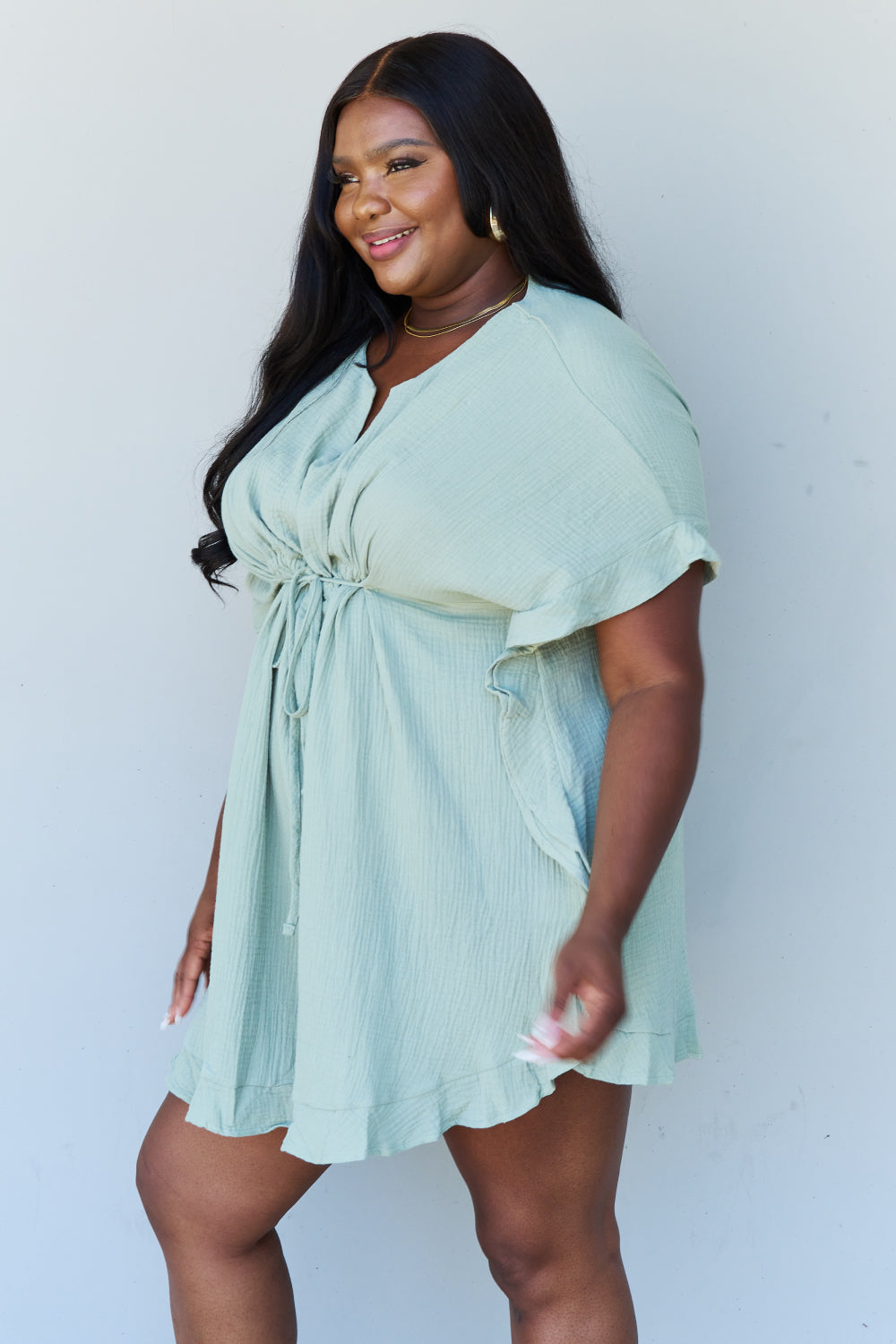 Full Size Ruffle Hem Dress