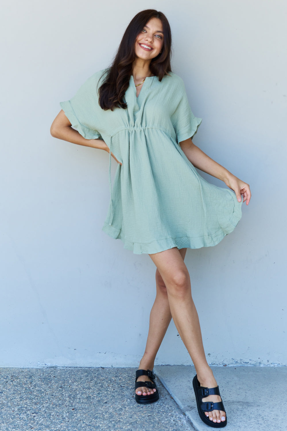 Full Size Ruffle Hem Dress