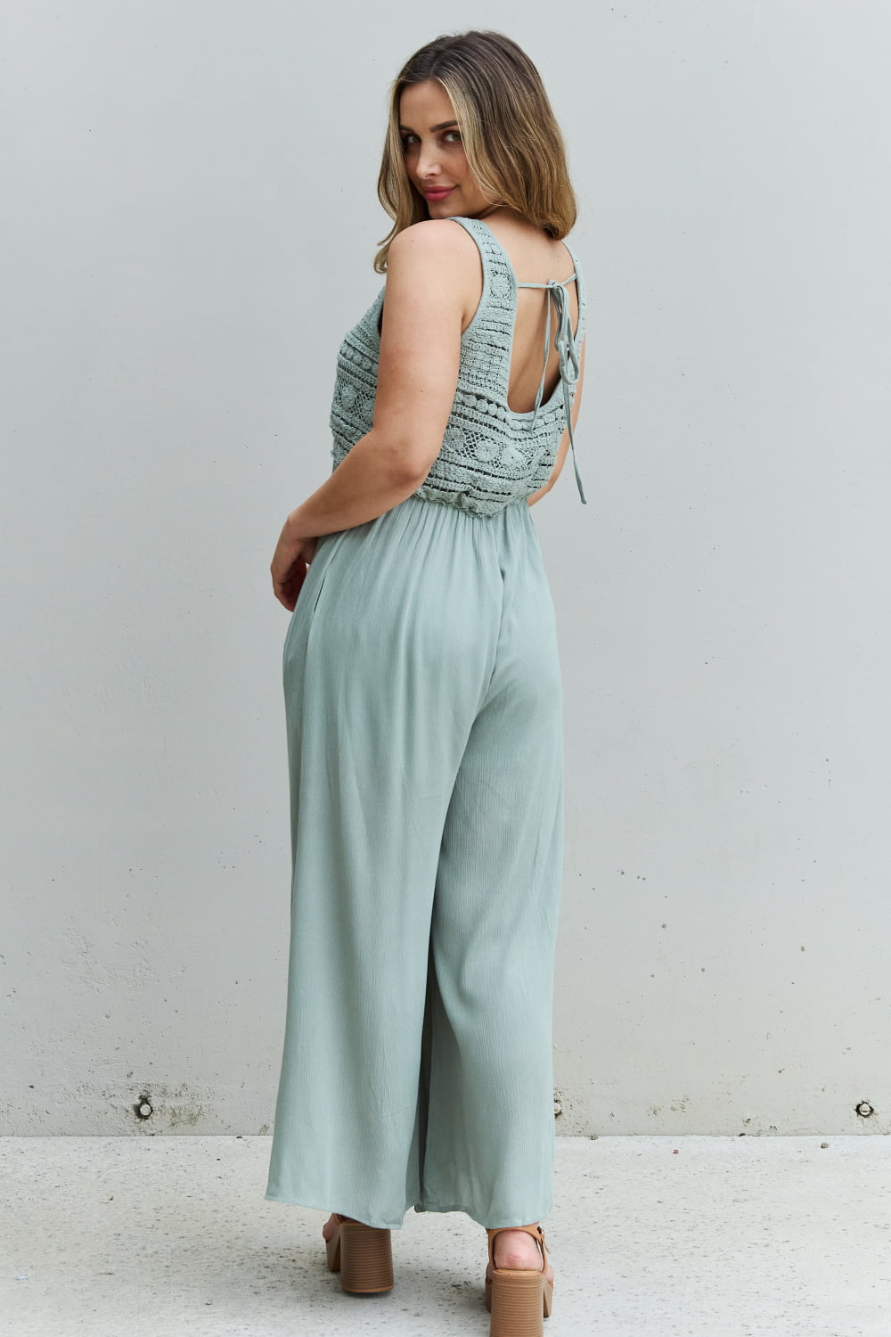 Full Size Back Tie Jumpsuit