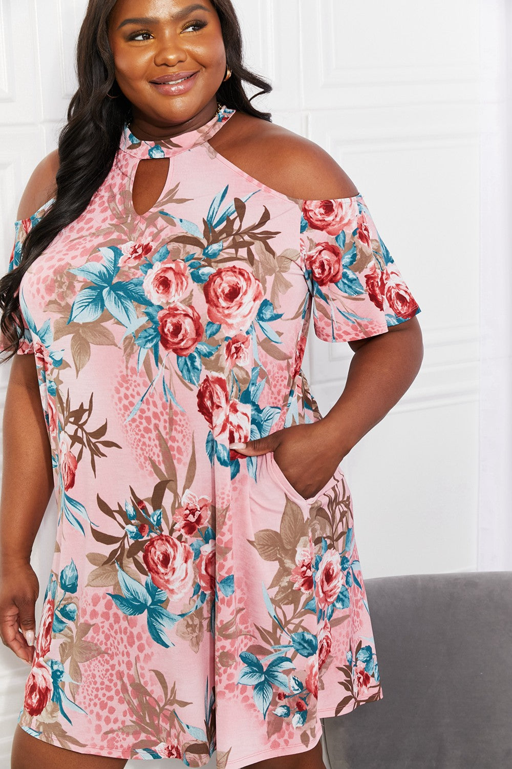 Full Size Fresh-Cut Flowers Dress