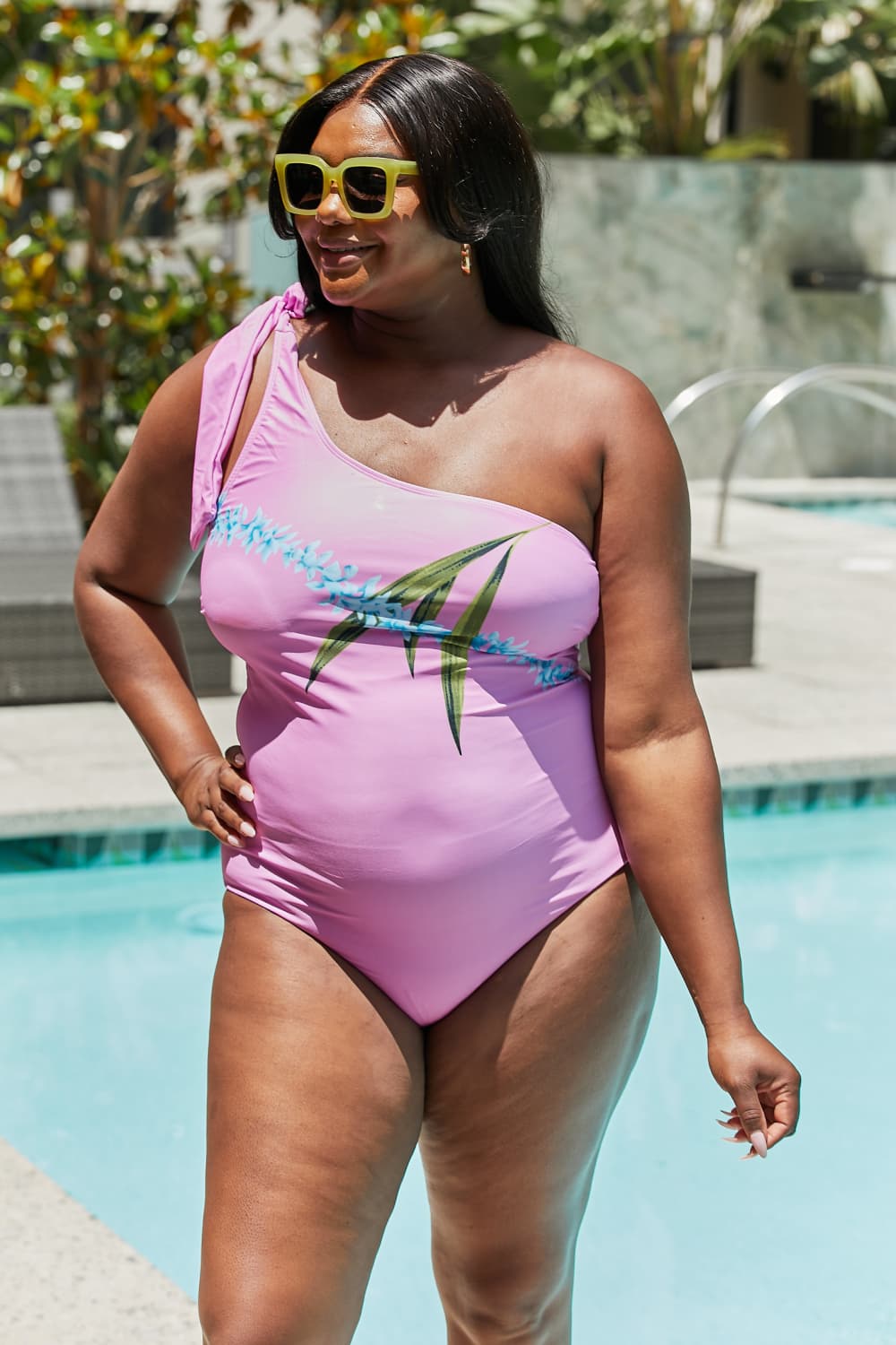 Pink Vacay Mode One Shoulder Swimsuit