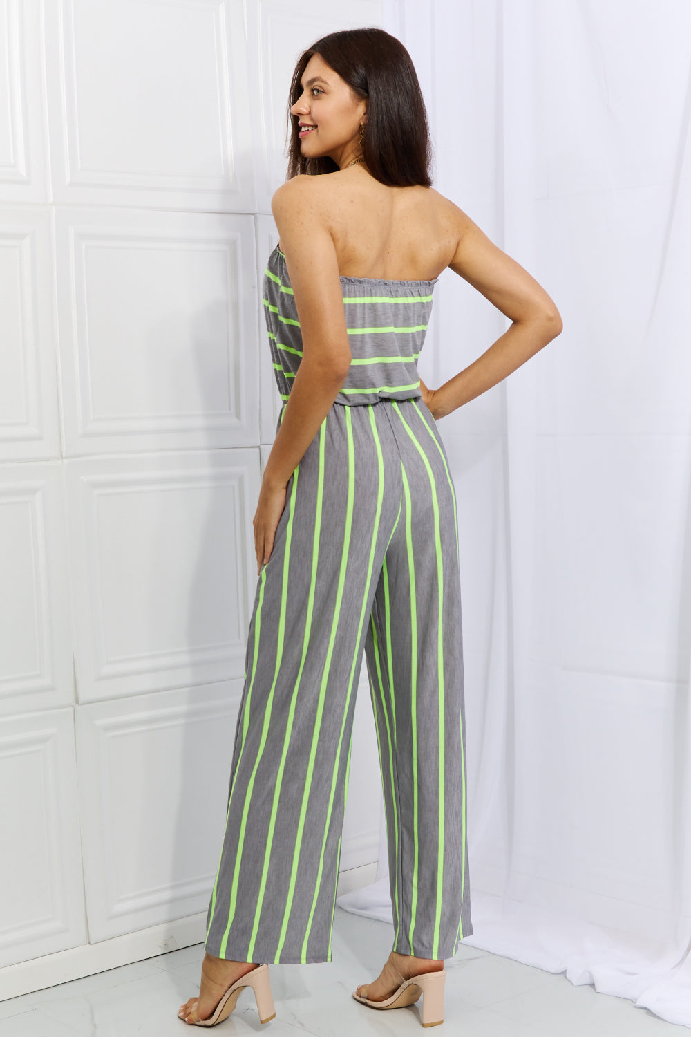 Pop Of Color Full Size Striped Jumpsuit