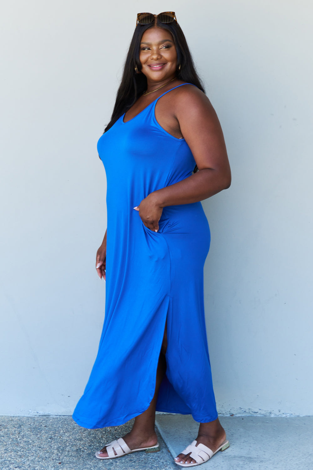 Royal Blue Full Size Cami Maxi Dress Little Miss Luxx Royal Blue Full Size Cami Maxi Dress Little Miss Luxx
