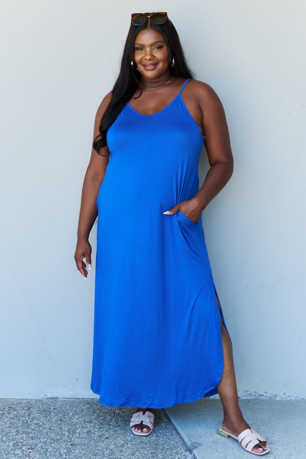 Royal Blue Full Size Cami Maxi Dress Little Miss Luxx Royal Blue Full Size Cami Maxi Dress Little Miss Luxx