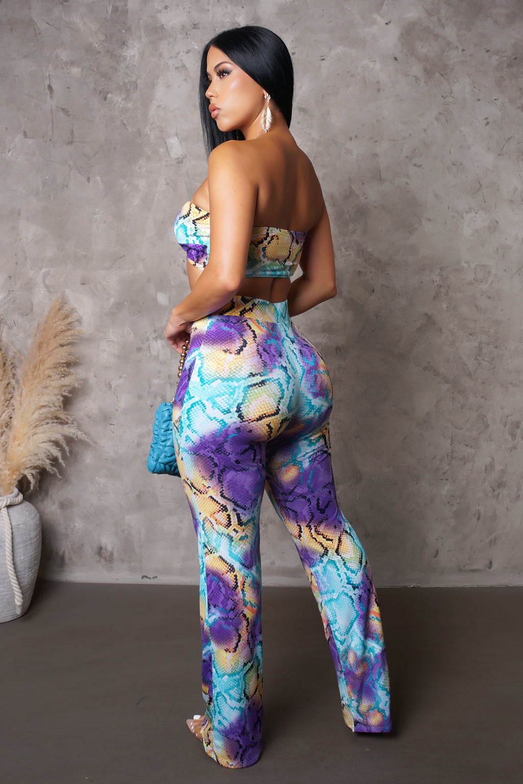 Snake Print Pant Set