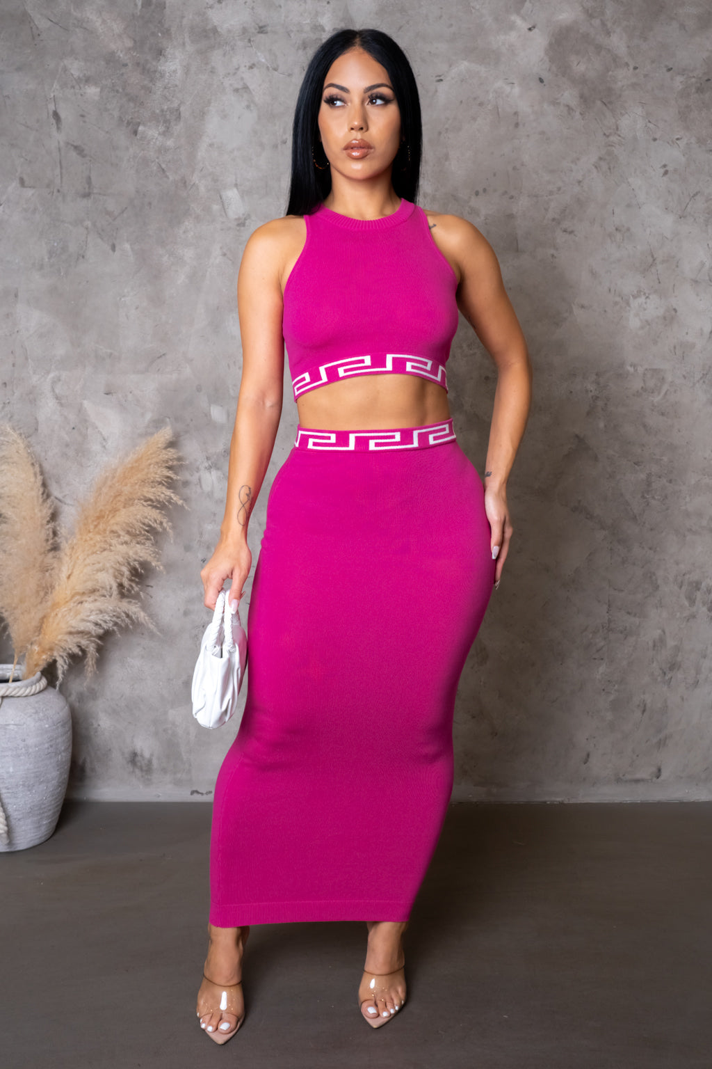 Expensive Thoughts Skirt Set - Pink