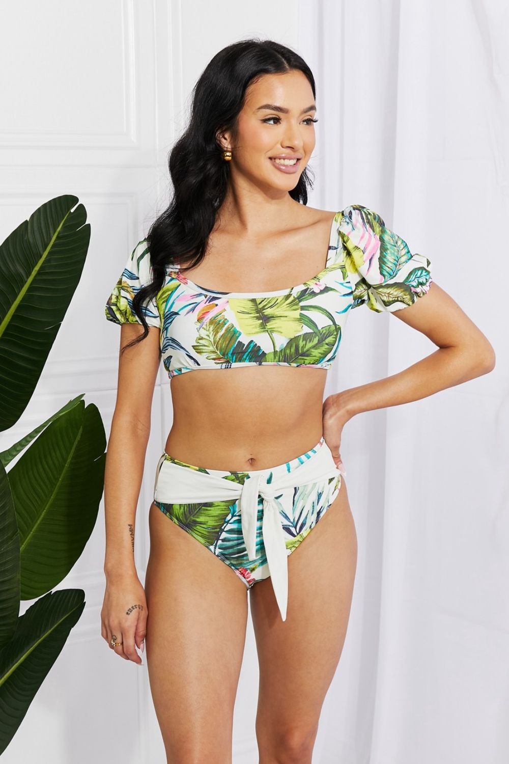 Floral Ready Puff Sleeve Bikini