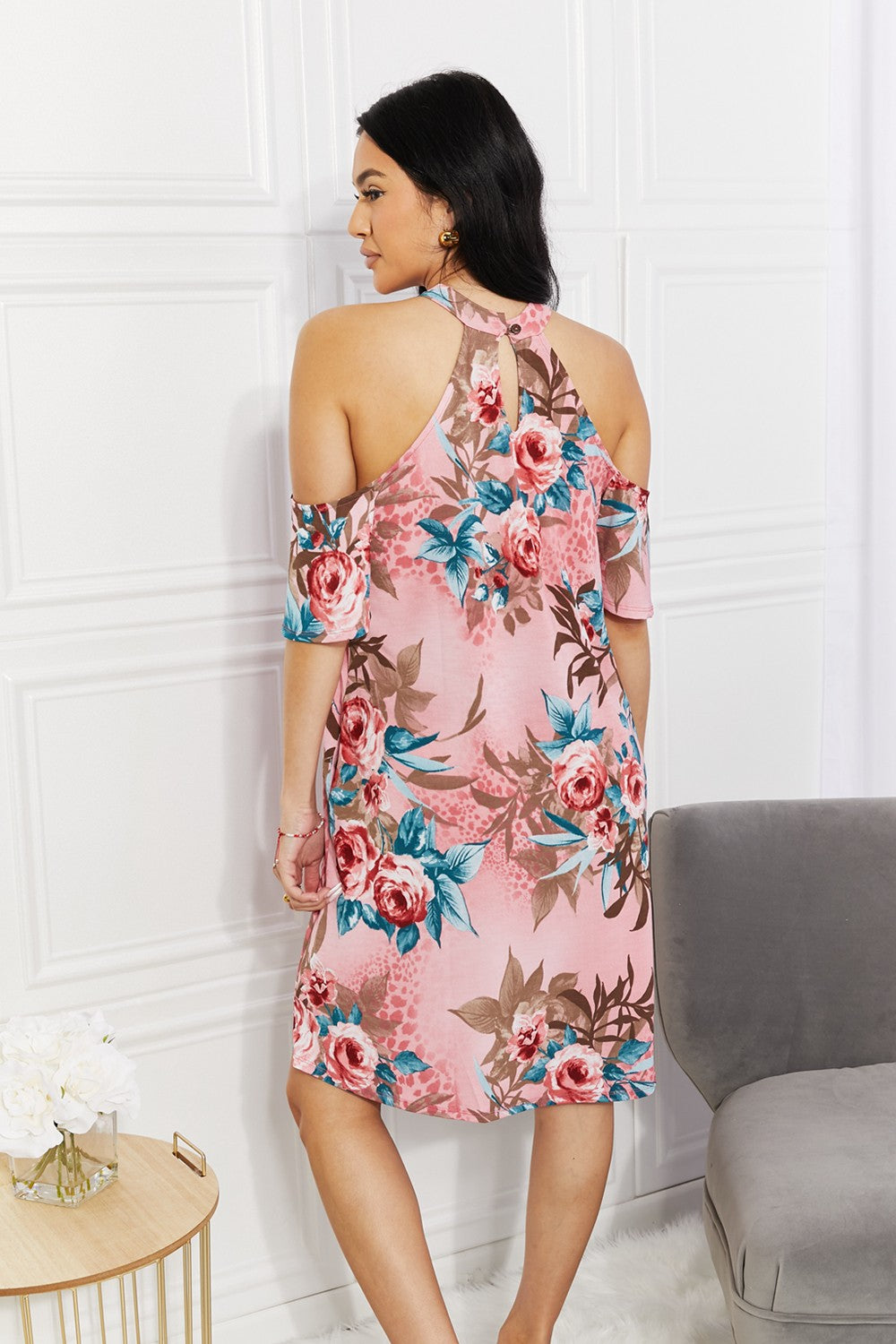 Full Size Fresh-Cut Flowers Dress