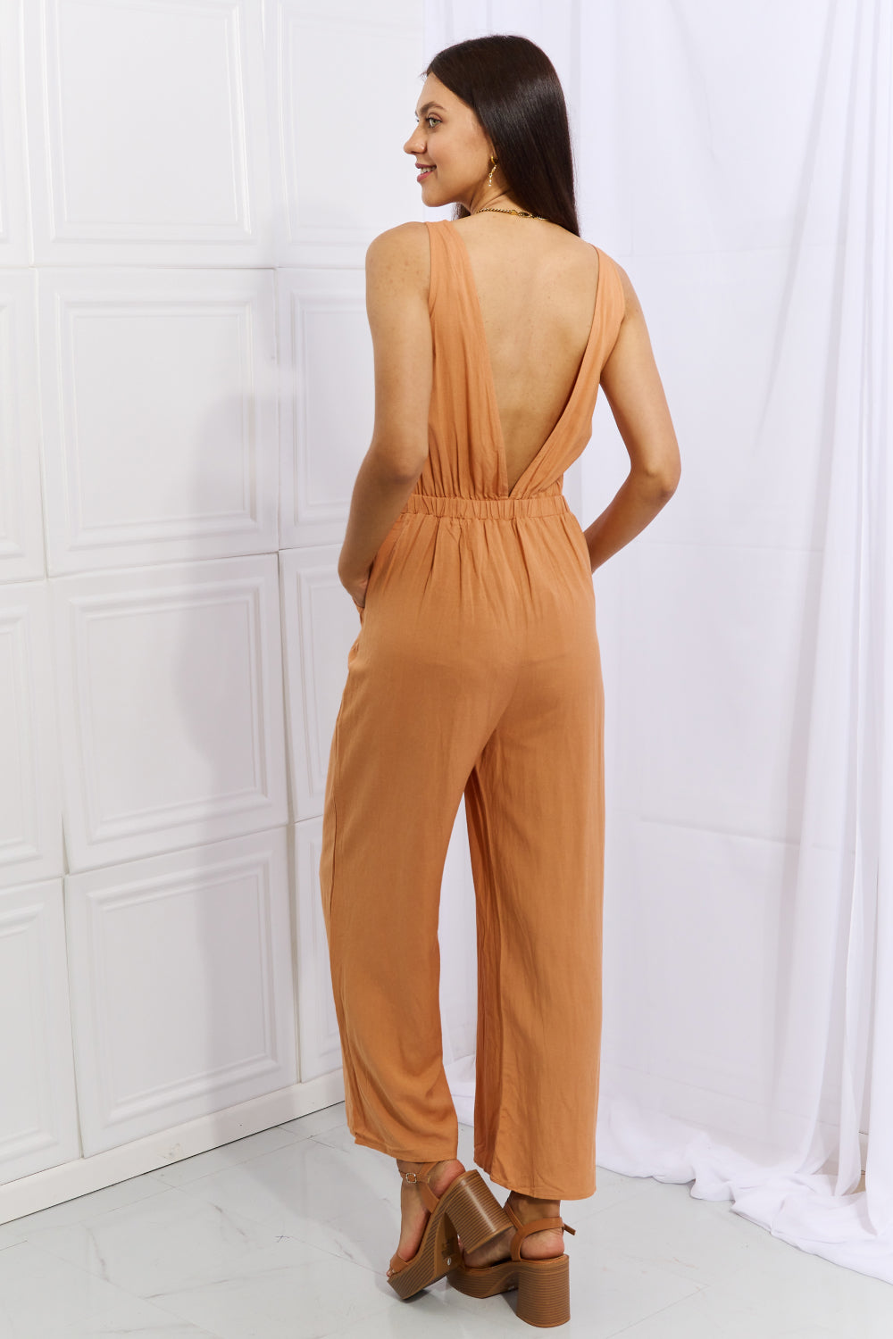 Cut Out Wide Leg Jumpsuit