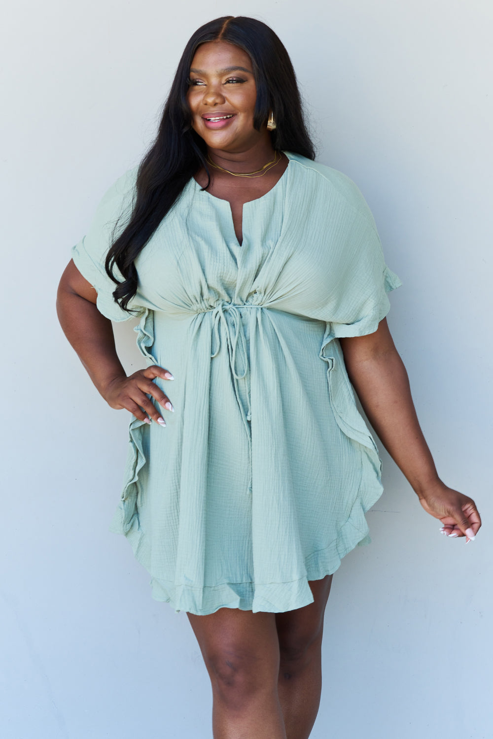 Full Size Ruffle Hem Dress