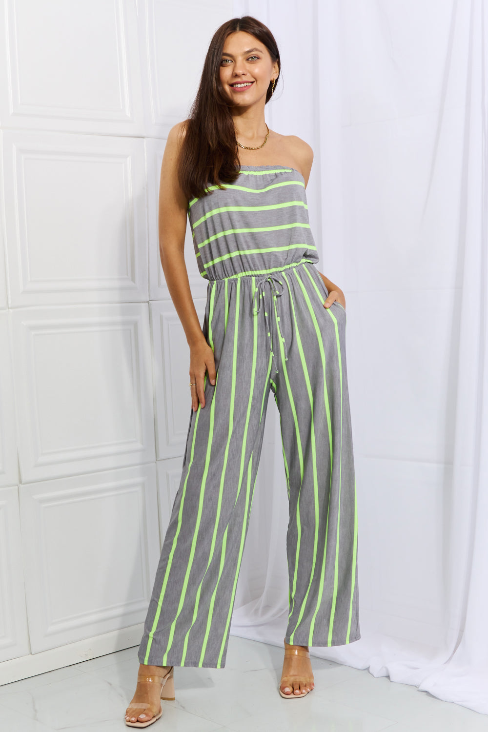 Pop Of Color Full Size Striped Jumpsuit