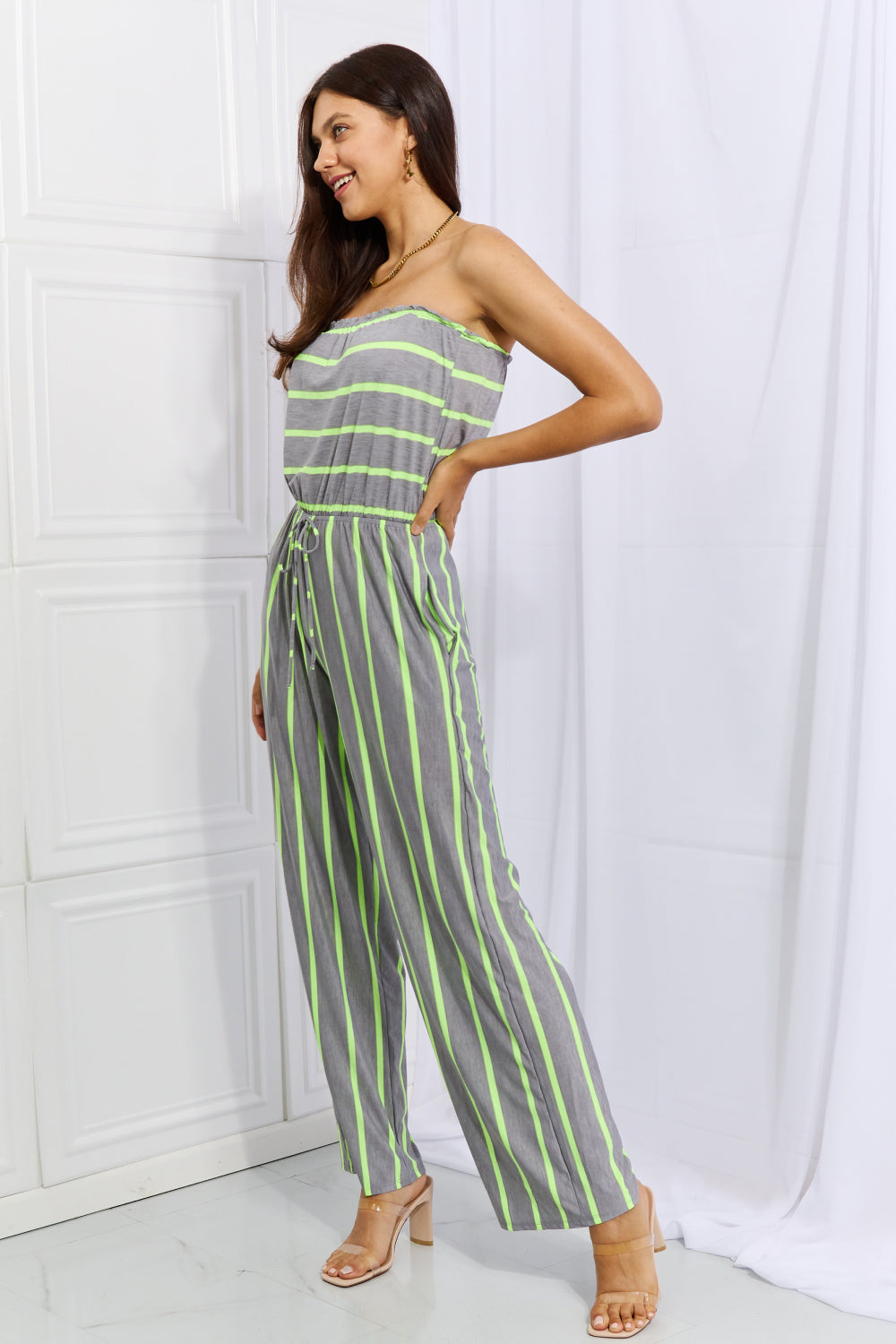 Pop Of Color Full Size Striped Jumpsuit