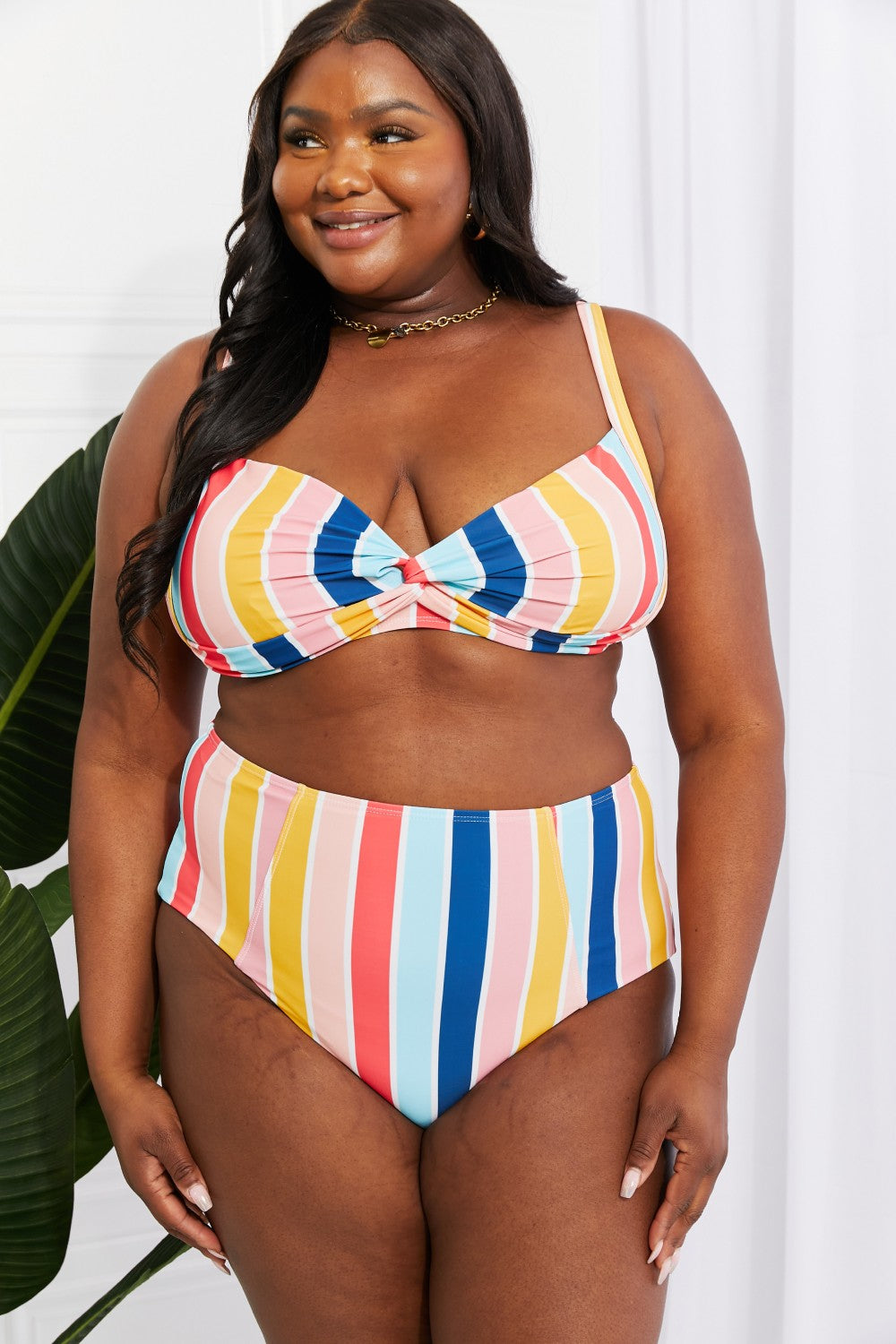 Stripe Take A Dip Twist High-Rise Bikini