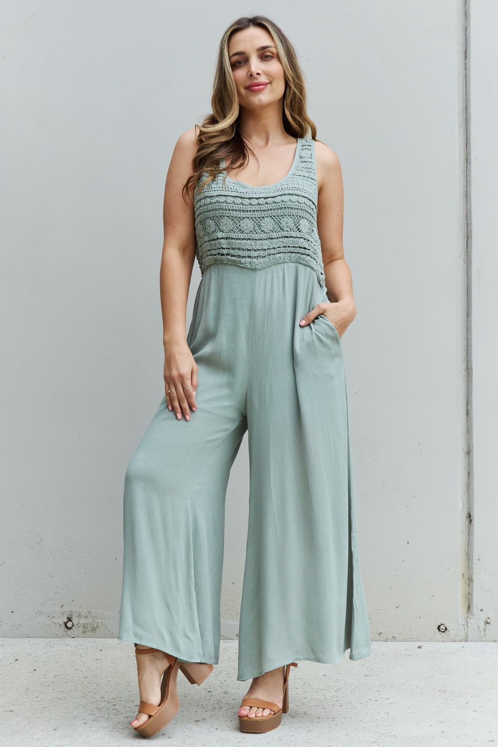 Full Size Back Tie Jumpsuit